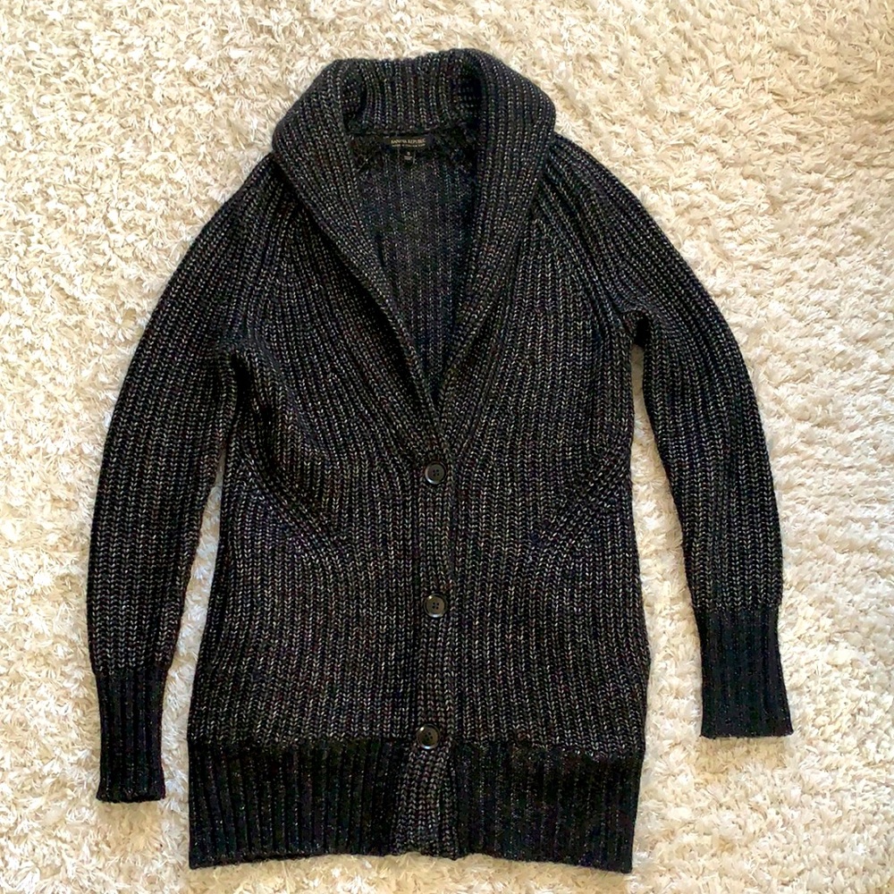 Tunic-length chunky cardigan